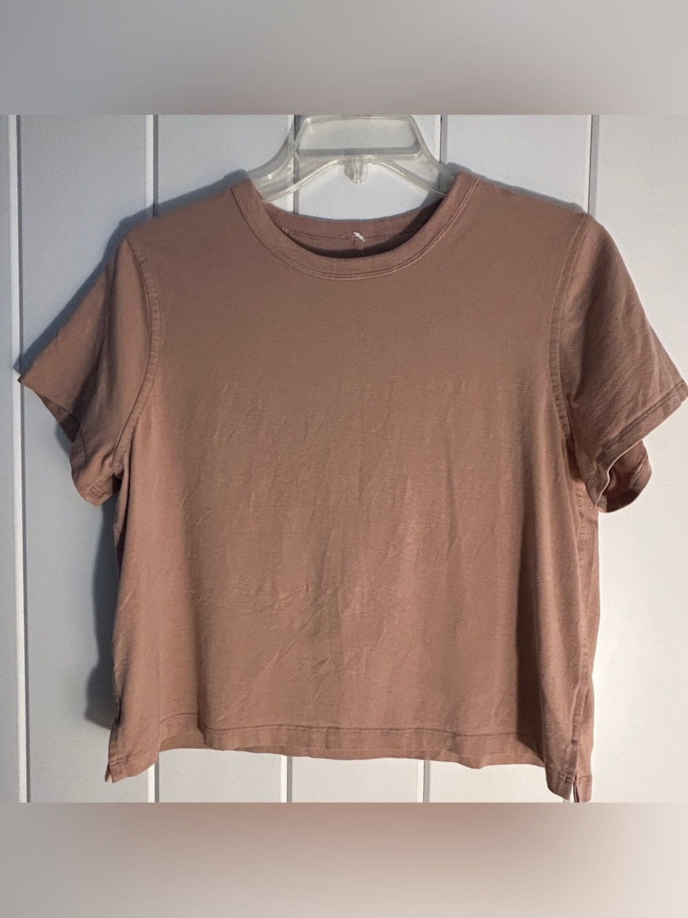 Lululemon Classic Fit T-Shirt Cotton blend boxy crop pink clay no tag S small 4